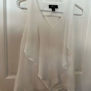 BCX Women's Elegant Cream Sleeveless Blouse